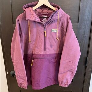 L.L. Bean Two-Tone Purple Pull Over Jacket with Hood